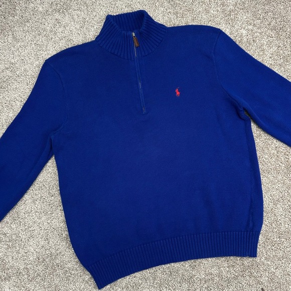 Polo Ralph Lauren Other - Vintage y2k Polo Ralph Lauren 1/4 Zip Sweater Pullover Men‎ Size Large Blue